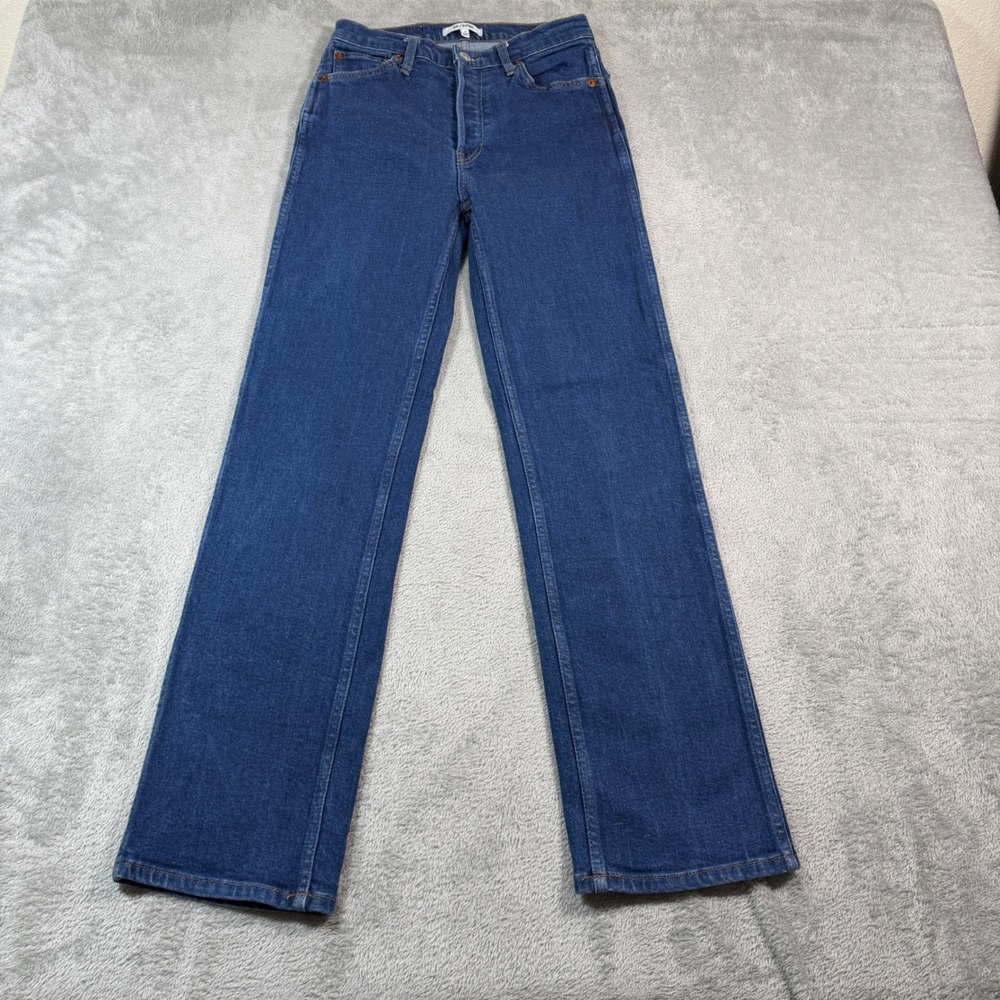 RE/DONE 90s High Rise Loose Jeans Women 26‎ Blue Rigid Like Straight Leg